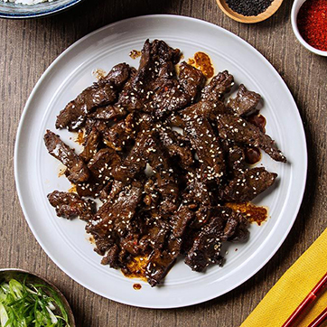 KOREAN BEEF WITH BBQ SAUCE