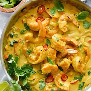 SHRIMPS WITH CURRY SAUCE